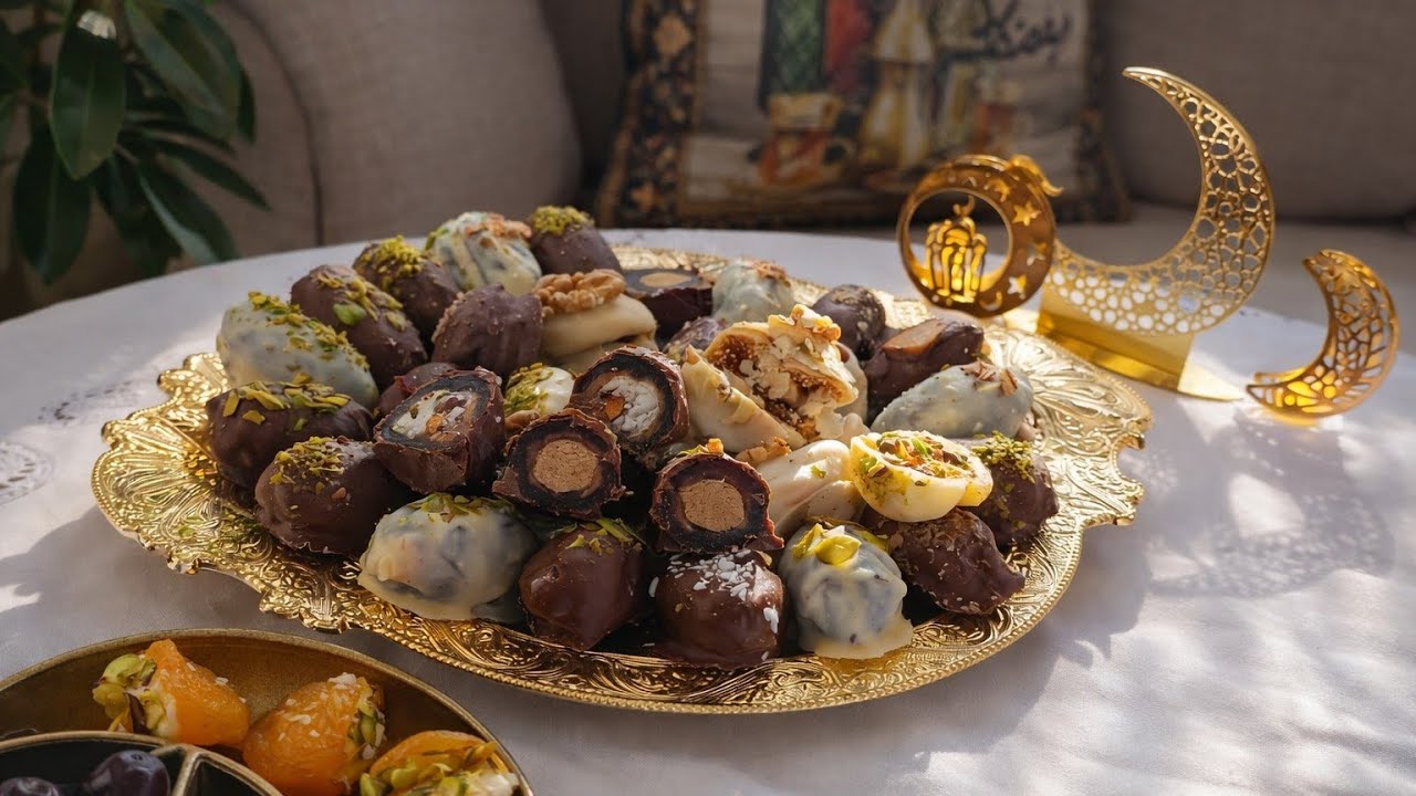 التمر المحشي الفاخر لرمضان🌙 بأفكارمبتكرة ومميزة بطريقة سهلة وراقية 🥰جهزيها لرمضان وزيني سفرتك فيها 