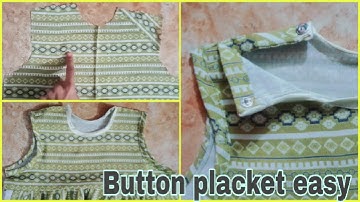 Button placket easy |Sewing tips and tricks for beginners | Cutting and stitching