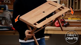 Super Easy Folding Table for tiny space / woodworking &amp; woodcrafts