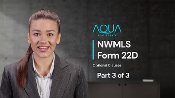NWMLS Form 22D | Part 3 | Optional Clauses Addendum