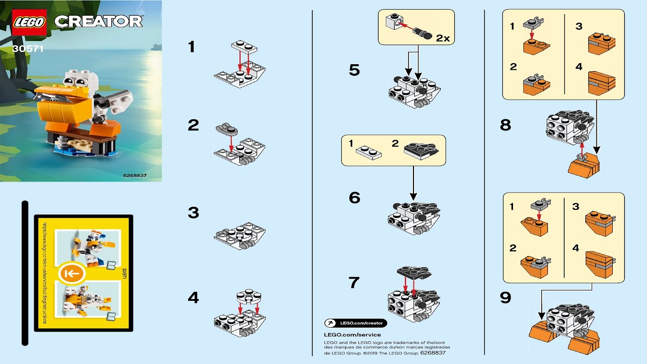 LEGO instructions - - 30571 Pelican - YouTube