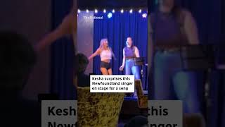 Kesha surprises Newfoundland singer on stage