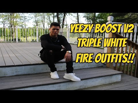 yeezy boost 350 v2 triple white outfit