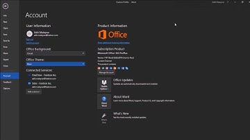 How to change the Office theme from Microsoft Word 2016?