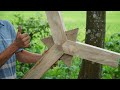 Amazing Skillful Cutting Wood Joints Techniques of Craftsmen, Hand Cut Three-Way Joints Structure