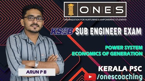 Kerala PSC | KSEB Sub Engineer | Power System | Economics of Generation