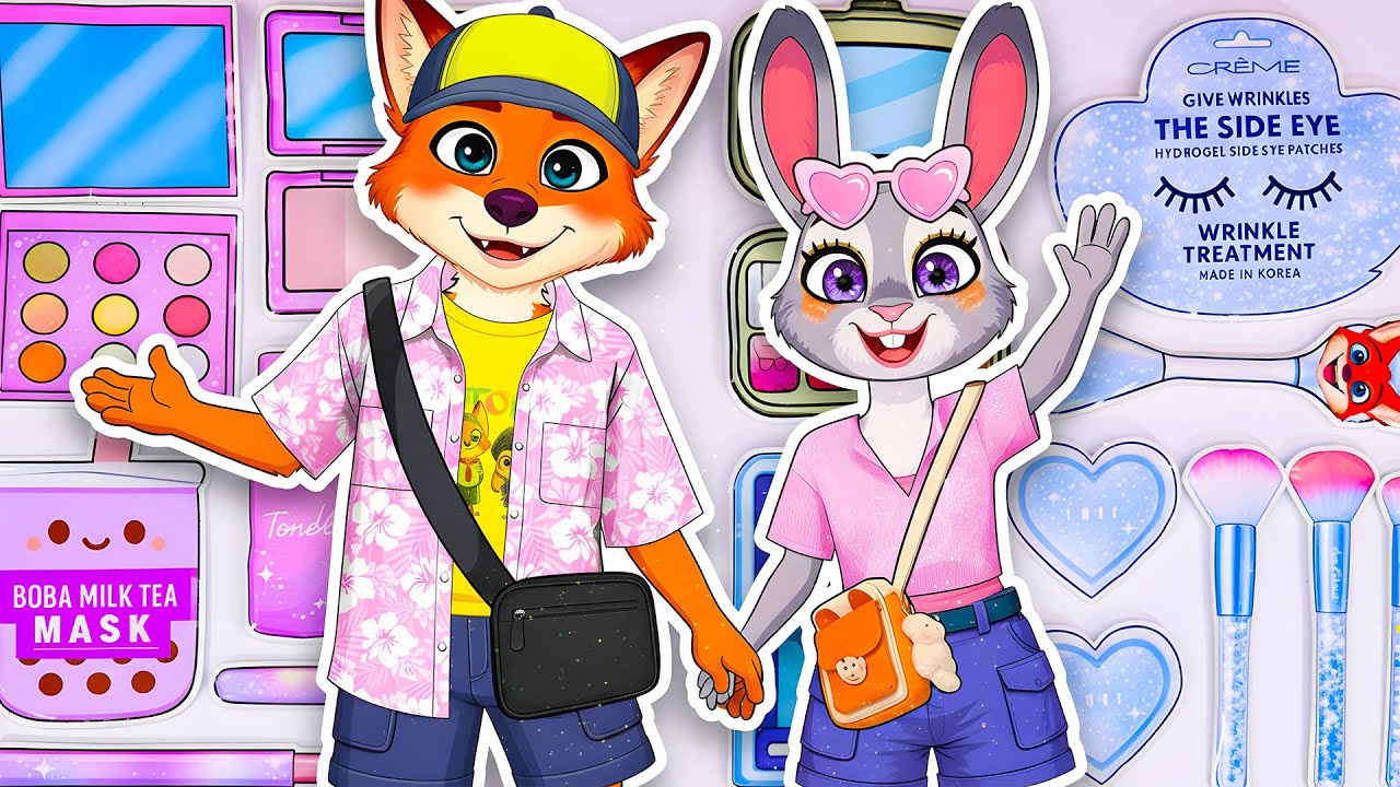 Paper DIY🎀ZOOTOPIA 2 JUDY & NICK Couple Skincare + Makeup Blind Bag Unboxing ASMR | Recusing Judy