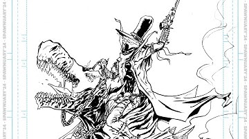 Spawnuary Week 2 / Spawn cover art Challenge : Gunslinger Spawn / Spawn Rex and stolen Angel wings