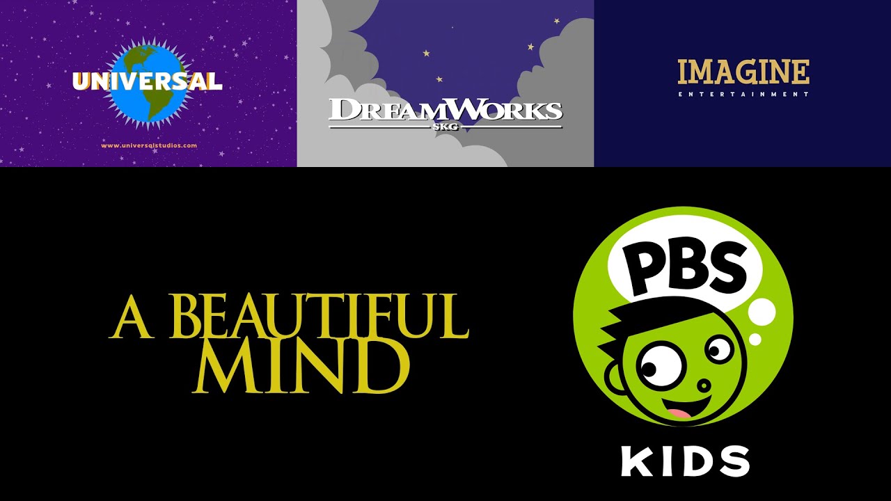 Universal/DreamWorks/Imagine Entertainment logos (PBS Kids style) with