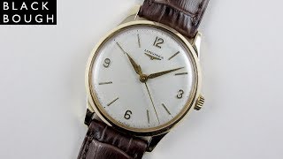 Longines gold vintage wristwatch, hallmarked 1962