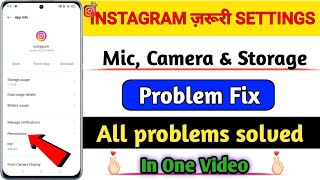 How to Manage Instagram App Permissions | Fix Mic, Camera & Storage Not Working Problem! ❌