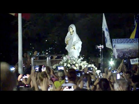 Procession with Our Lady, Queen of Peace Statue during Mladifest 2022 | Medjugorje Youth Festival