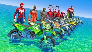 el hombre araña en moto | team spider man hard GTA 5 bike challenge team multiverse screenshot 5