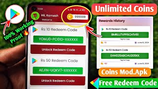 (Unlimited Coins Mod🔥) free redeem code for playstore at ₹0/- | How to get free google redeem code