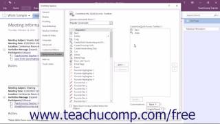 OneNote 2016 Tutorial The Quick Access Toolbar Microsoft Training