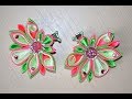 Бабочка в стиле канзаши Мастер класс из лент DIY Butterfly kanzashi master class handmade