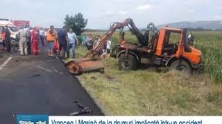 Masina de la drumuri, implicata intr-un accident in Vrancea