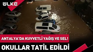 #Antalya'da Kuvvetli Yağış Ve Sel! Araçlar Suya Gömüldü... Okullar Tatil Edildi... #haber Resimi