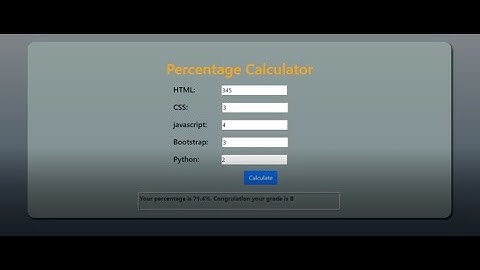 Percentage Calculator Mini project Part-1| Percentage calculator using HTML, CSS, And JavaScript.