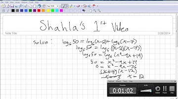 PreCalculus 12 Chp 5 Solving Logarithmic Equations