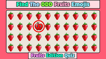 🍎🍌 Fruit Emoji Challenge: Find the Odd One in 10 Seconds! 🍇🥑" #quiz  #findtheoddone  #puzzle