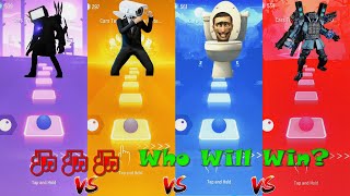 🎶 Who Will Win? TV MAN🆚CAMERAMAN🆚Skibidi Toilet🆚TITAN CAMERAMAN - Tiles Hop EDM Rush Gameplay.