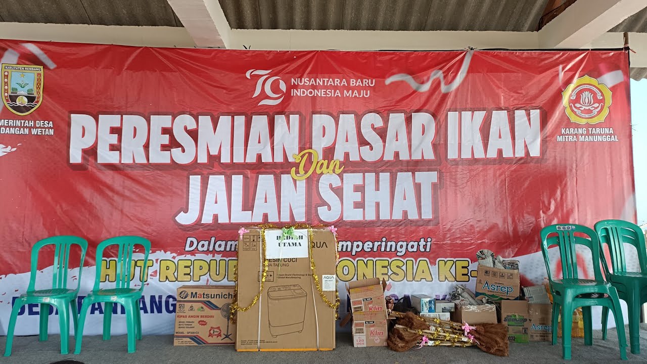 Peresmian Pasar Ikan Dan Jalan Sehat, Desa Pandangan Wetan, Kragan, Rembang, Jawa Tengah.
