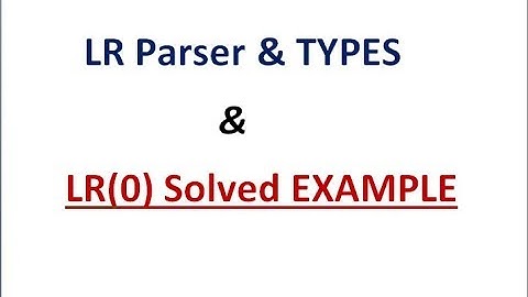 9- LR PARSER | LR(0) item Solved example | by Gate TaLkS