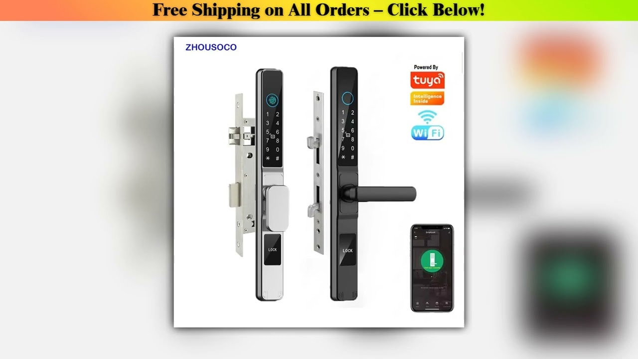 TUYA WIFI Waterproof Outdoor Fingerprint Lock APP RFID Card Password Keyless Smart Electronic Door