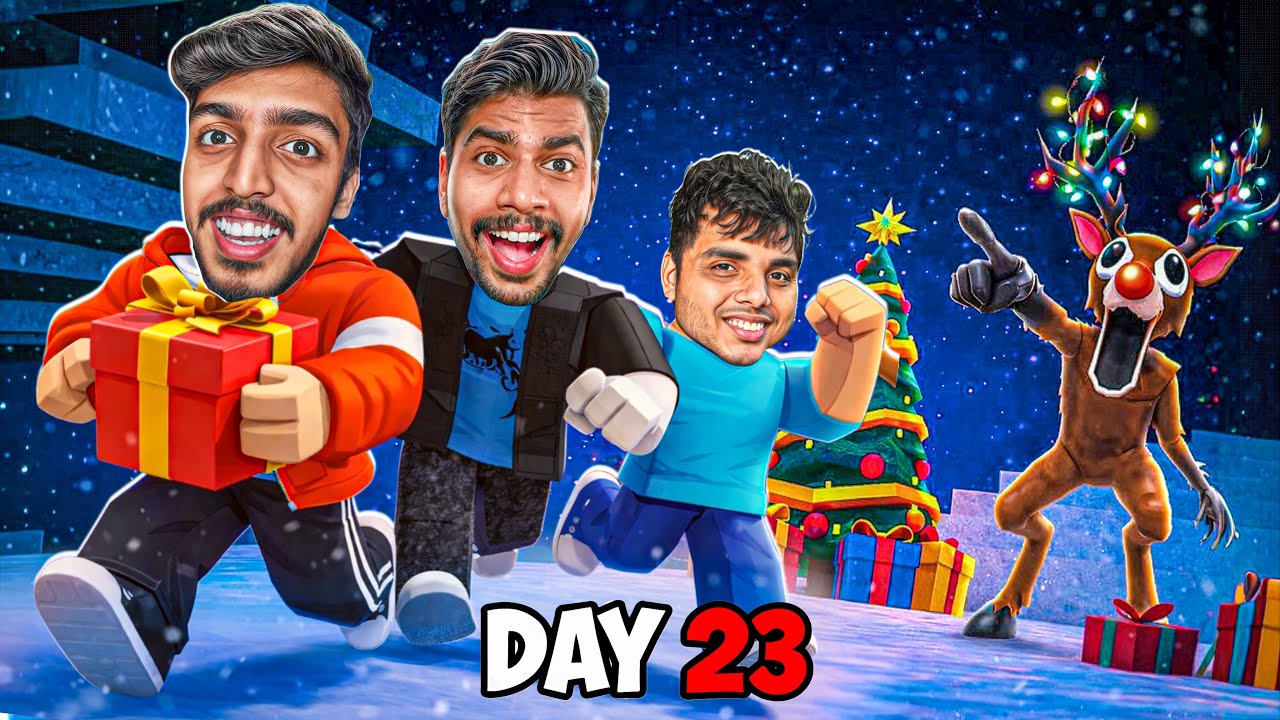 Surviving 99 Christmas Nights in the Forest with NOOBMASTER & GB! 🎄😱