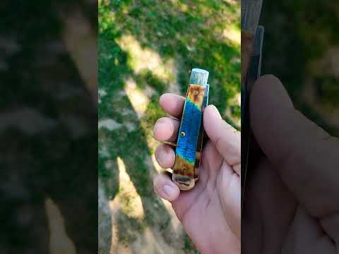 Burnt caribbean blue custom case full size trapper   