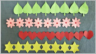 Easy decorative paper chain ideas  ||  DIY Paper cutting decorations  ||  Bulletin board borders