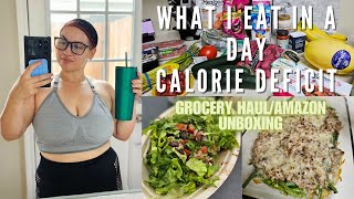 What I Eat In Day | Calorie Deficit | Grocery Haul + Amazon Unboxing