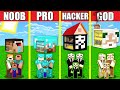 Minecraft Battle: HEAD HOUSE BUILD CHALLENGE - NOOB vs PRO vs HACKER vs GOD / Animation STATUE SKIN
