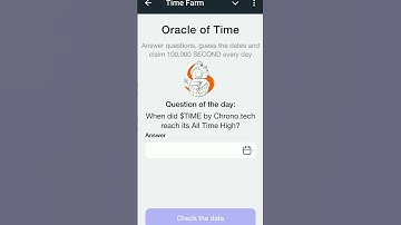 Time Farm Answer Today 9 October | When did $TIME by Chrono.tech reach its All Time High?