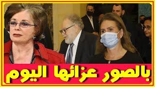 بالصور عزاء جيهان السادات اليوم بحضور وزراء ويسرا والخطيب والفخرانى وجمال وعلاء مبارك | اخبار النجوم