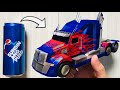 Homemade Transformers Optimus Prime Truck using Soda Can / 4K video