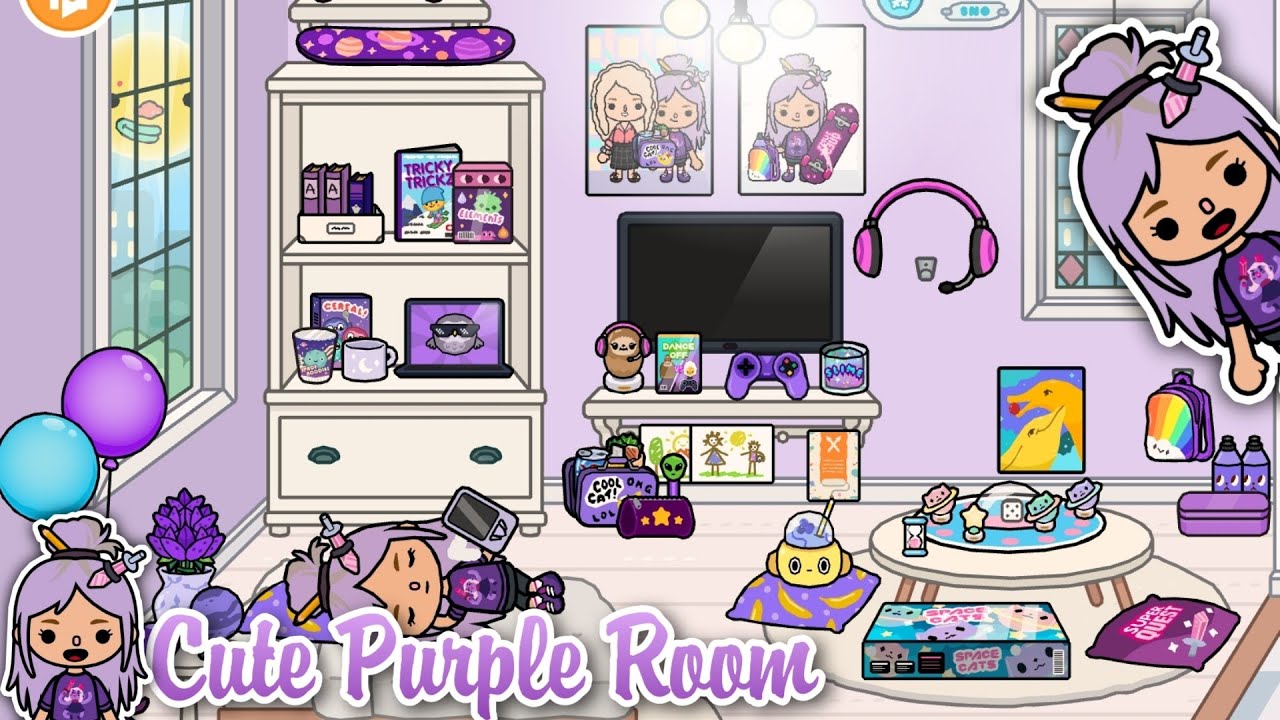 Free Teen Room 💙 Blue Purple 💜 Toca Life World Design Ideas