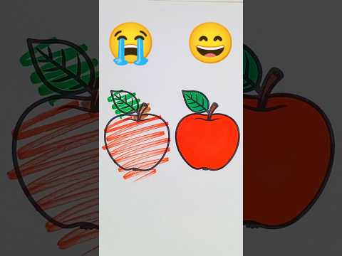 🍎😭❌😄✅ Which one is the best coloring #youtubeshorts #artandcraft #ytshorts #shorts #shortvideo