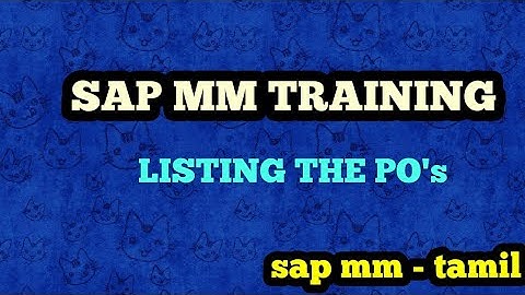 #learnsap #sapmmtraining listing the PO