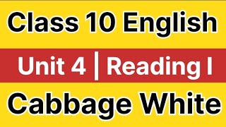 Class 10 English Unit 4 Cabbage White exercises full solution | Unit 1 Reading 1 Cabbage White |