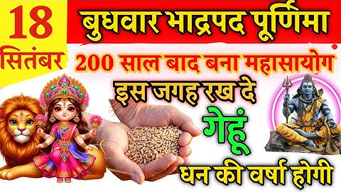 18 सितंबर बुधवार भाद्रपद पूर्णिमा को 7 गेहूं के दाने वाला उपाय जरूर करें || Pradeep Ji Mishra