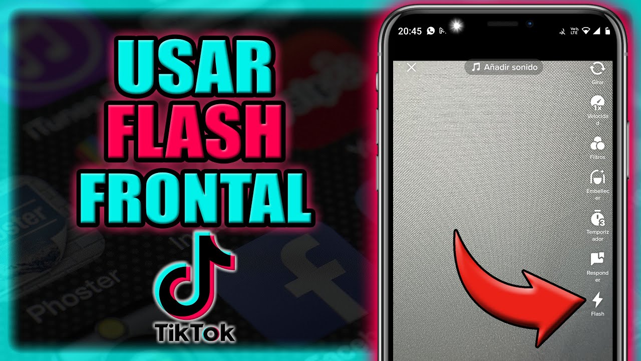 Caramelo compañero aparato ⚫ Cómo encender el Flash de la cámara frontal en Tik Tok de cualquier  teléfono - YouTube