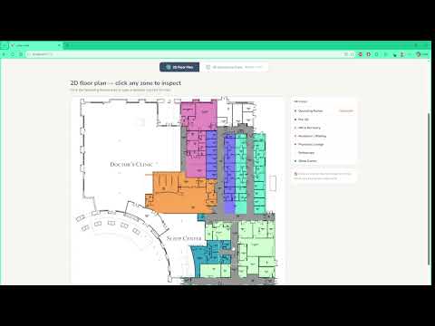 Building Digital Twin Demo: Floor Plan → Live Zones → 3D Walkthrough