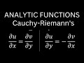 Analytic Function | Analytic Function Cauchy Riemann Equations