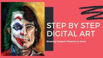 Digital Art - Drawing Joaquin Phoenix as Joker