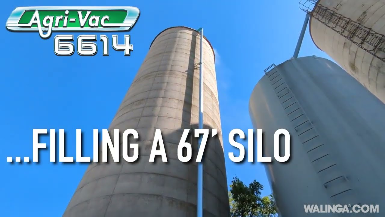 Walinga 6614 AGRI VAC blowing wheat into a silo.