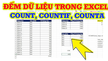 Cách sử dụng hàm Count, Countif, Count trong Excel đếm dữ liệu