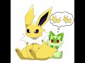 サンダースの毛並み整えたいニャオハ　#pokemon #shorts