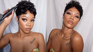 HOW I MADE MY PIXIE CUT WIG LOOK LIKE THIS by Diamond ThaModel 756 views 1 year ago 10 minutes, 16 seconds